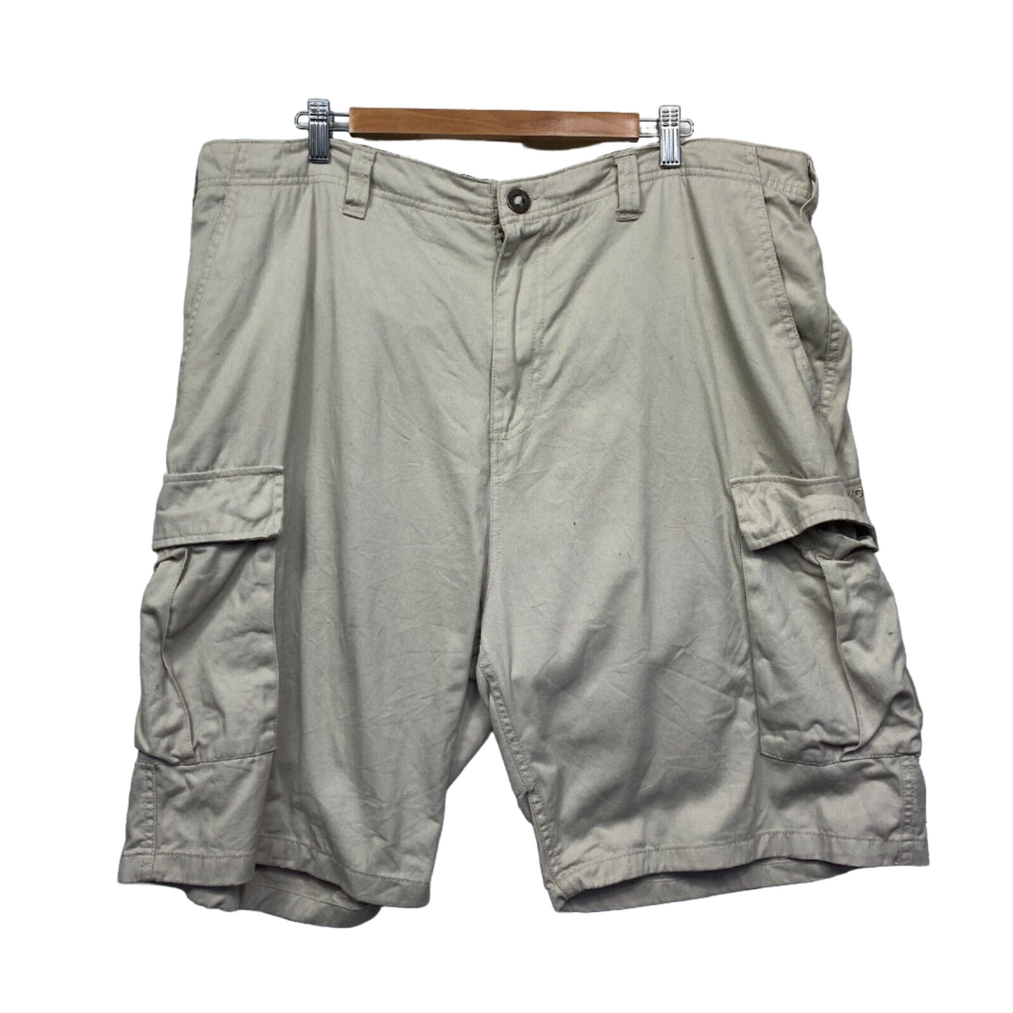 Volcom Shorts Mens 40 Beige Cargo Chino Pockets 100% Cotton Big Tall