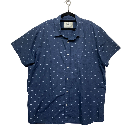 DBK Apparel Shirt  3XL Plus Blue Short Sleeve Button Up Big & Tall Preloved