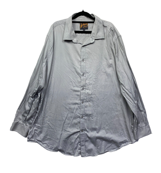 Johnny Bigg Shirt Mens 6XL Plus Grey Long Sleeve Button Up Big & Tall