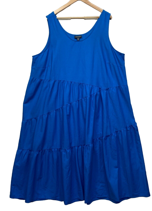 Autograph Dress Size 22 Plus Blue Maxi Sleeveless Long Linen Blend