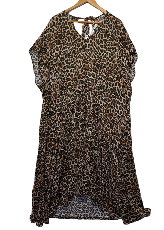 Virtuelle Dress Size 24 Plus Animal Print Maxi Sleeveless Long Viscose