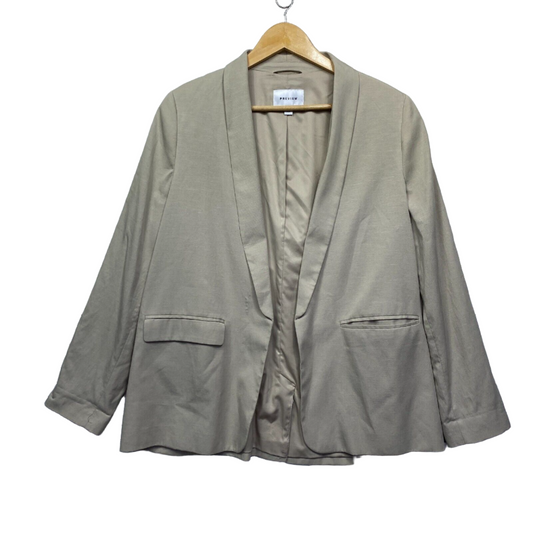 Preview Jacket Blazer Size 18 Plus Beige Long Sleeve Office Preloved