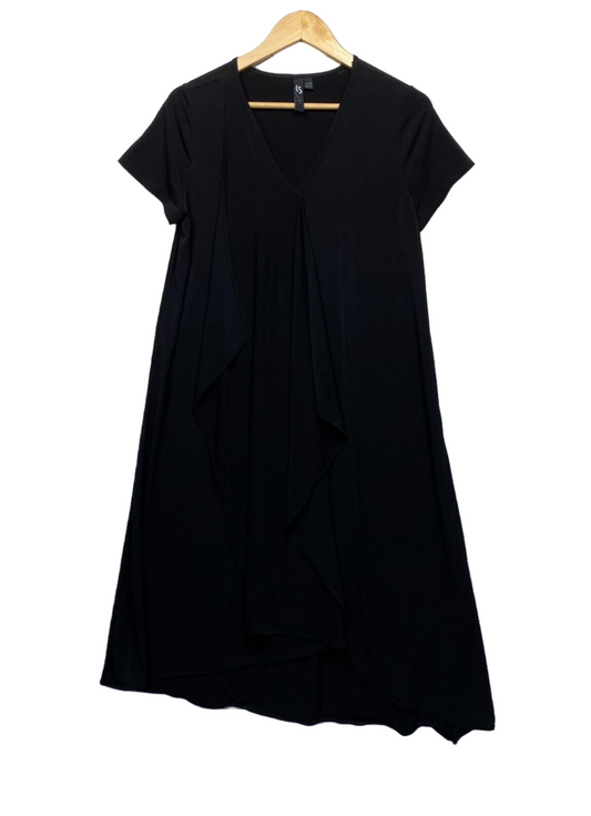 Taking Shape Dress Size 14 16 Plus XXS XS Shift Maxi Short Sleeve Black Preloved