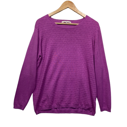Noni B Top Jumper Size XL 16 Plus Purple Long Sleeve Knit Viscose Preloved