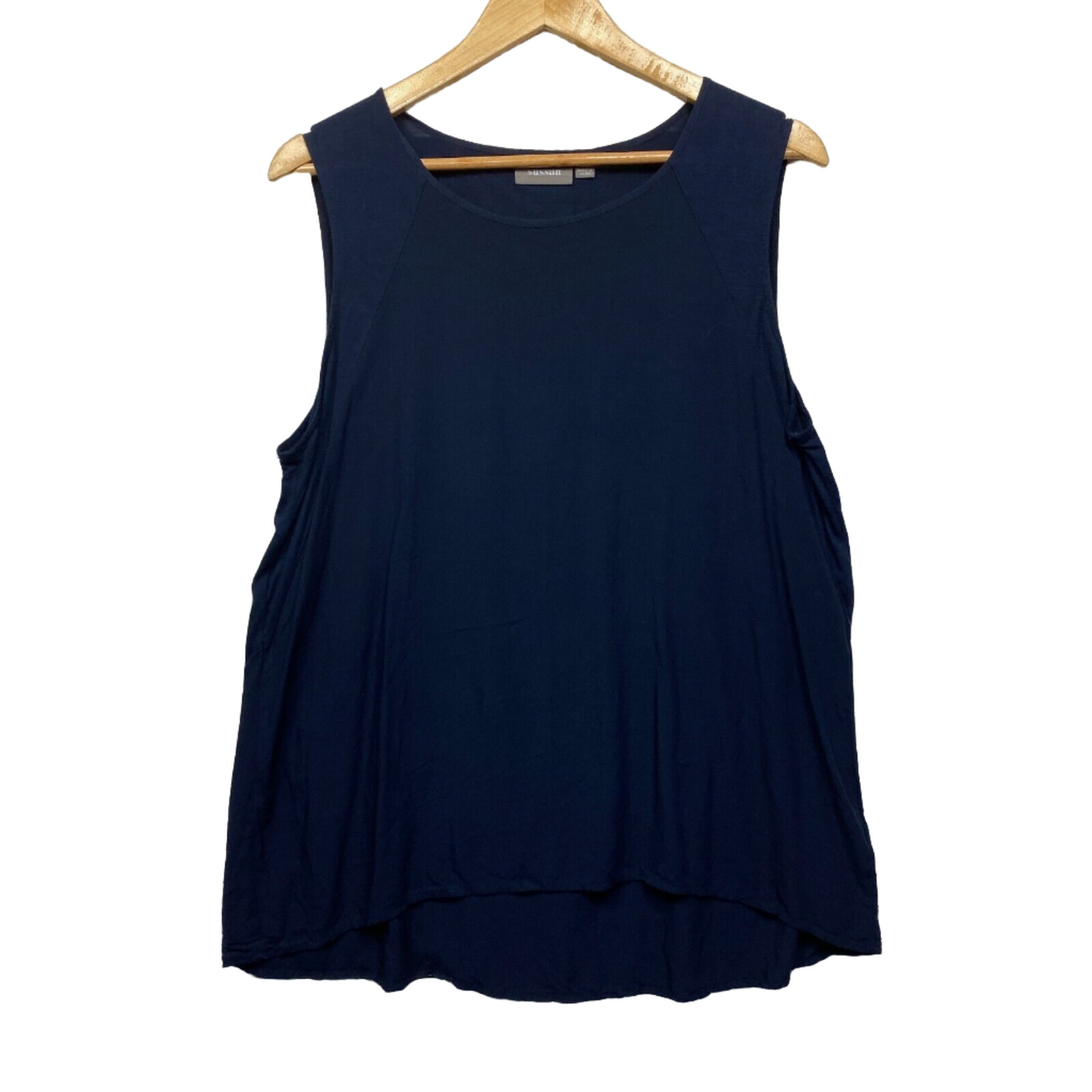 Sussan Top Size XL Plus Blue Navy Sleeveless Viscose