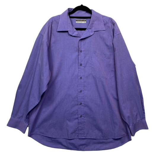 Paramount Shirt Mens 44 Plus Long Sleeve Button Up Purple Cotton Big & Tall