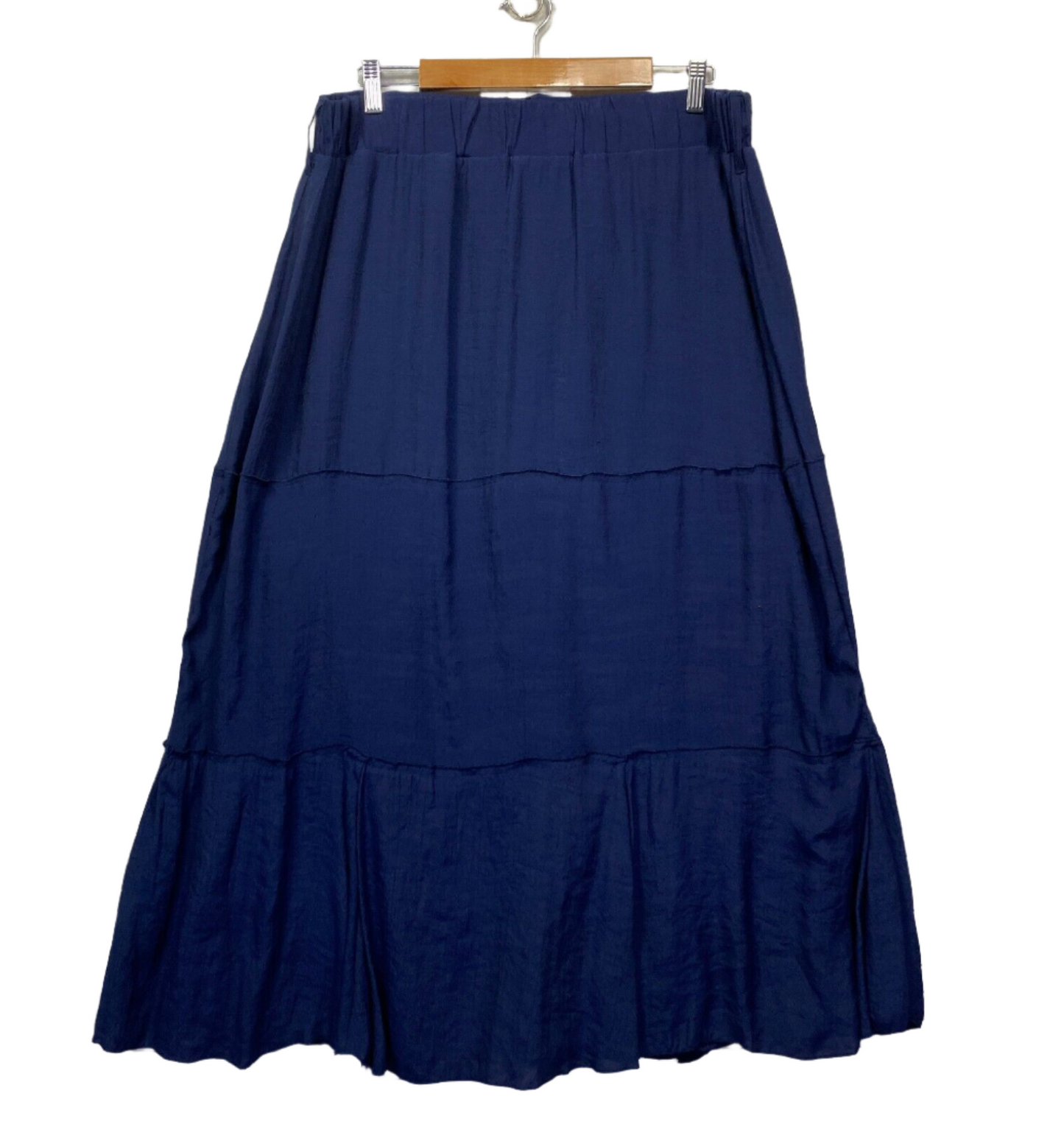 Millers Maxi Skirt Size Large Blue Navy Elastic Waist Long Viscose