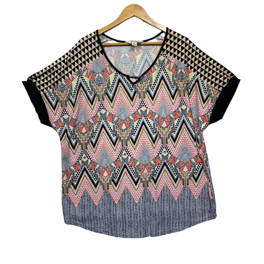 beme Top Size 18 Plus Medium Multicoloured Short Sleeve