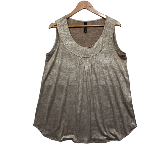 Taking Shape Top Size 14 Plus XS Bronze Metallic Sleeveless