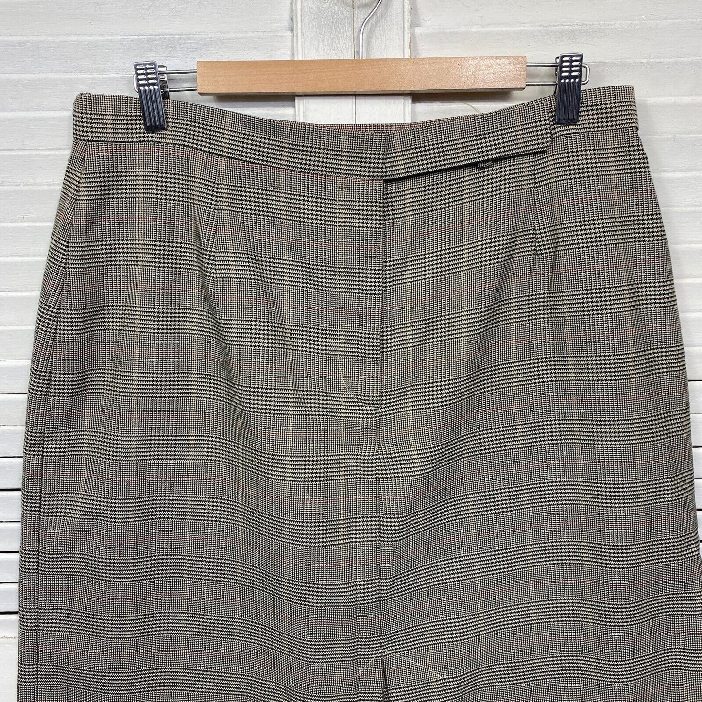 Vintage Pencil Skirt Size 18 Plus Glen Check Made in Australia Office