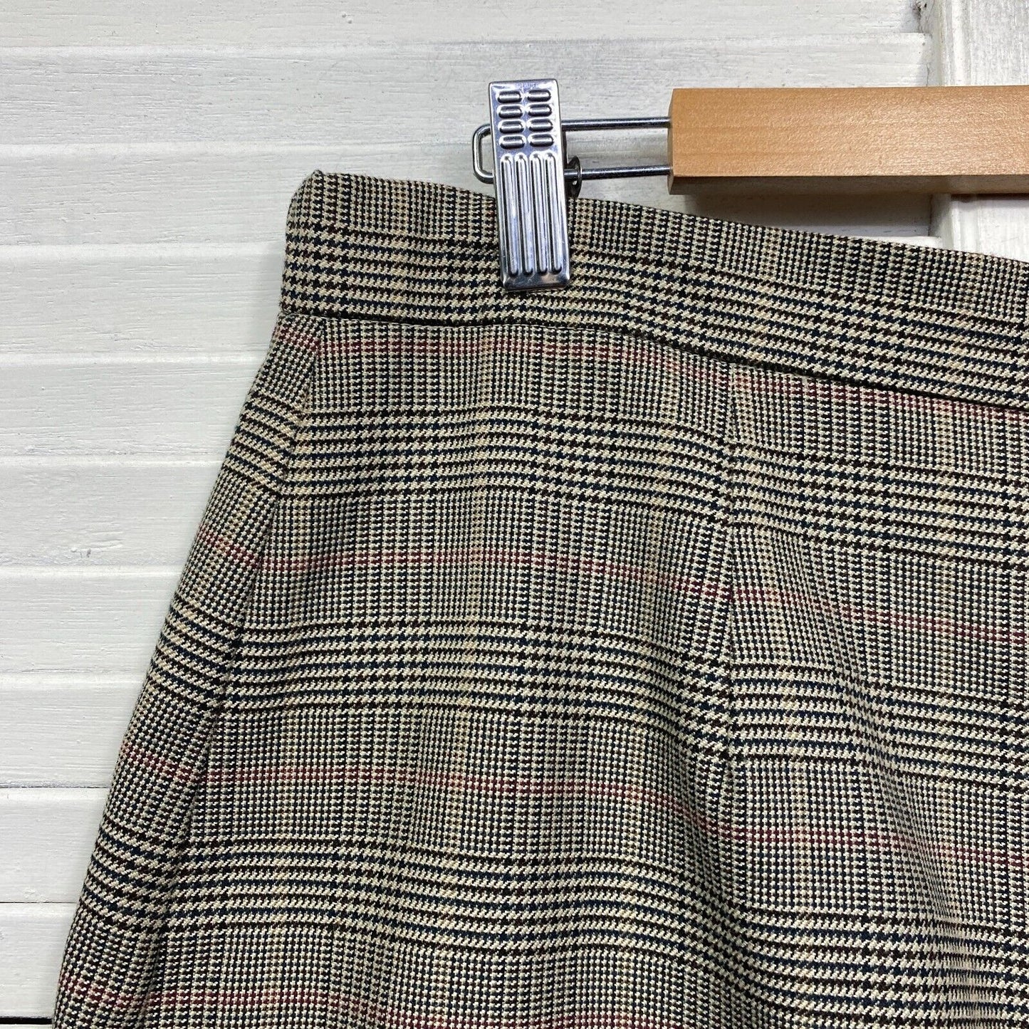 Vintage Pencil Skirt Size 18 Plus Glen Check Made in Australia Office