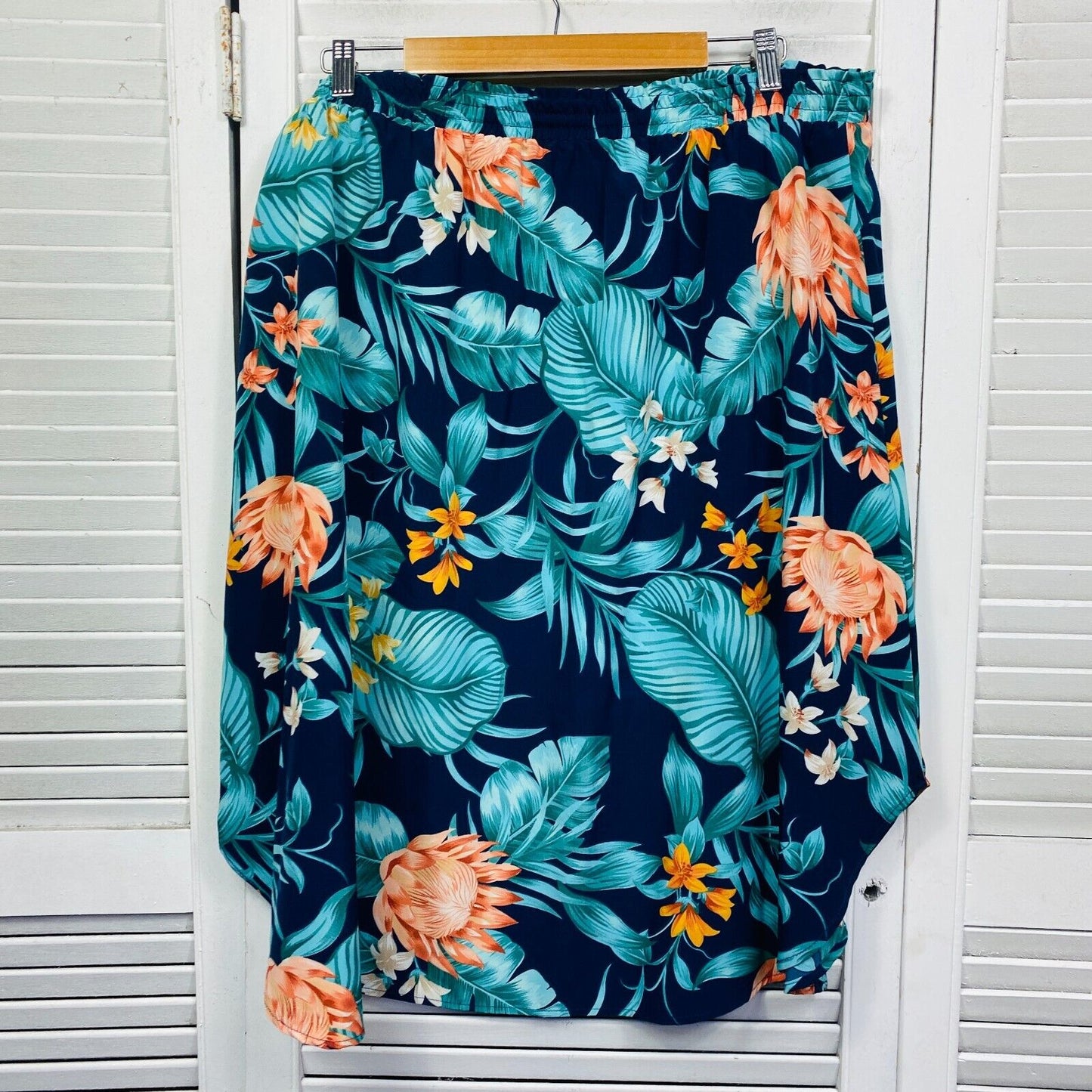 You + All Skirt Size 20 Plus Elastic Waist Floral Print Multicoloured