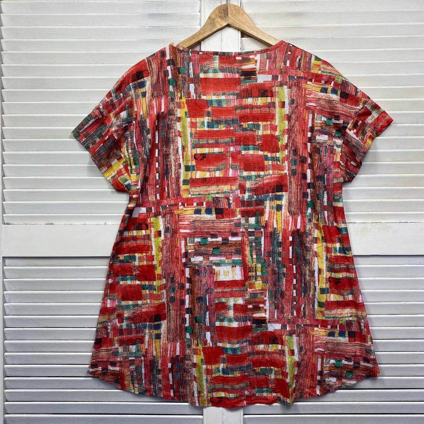 Virtuelle Top Size 14 Plus XXS Multicoloured Tunic Short Sleeve