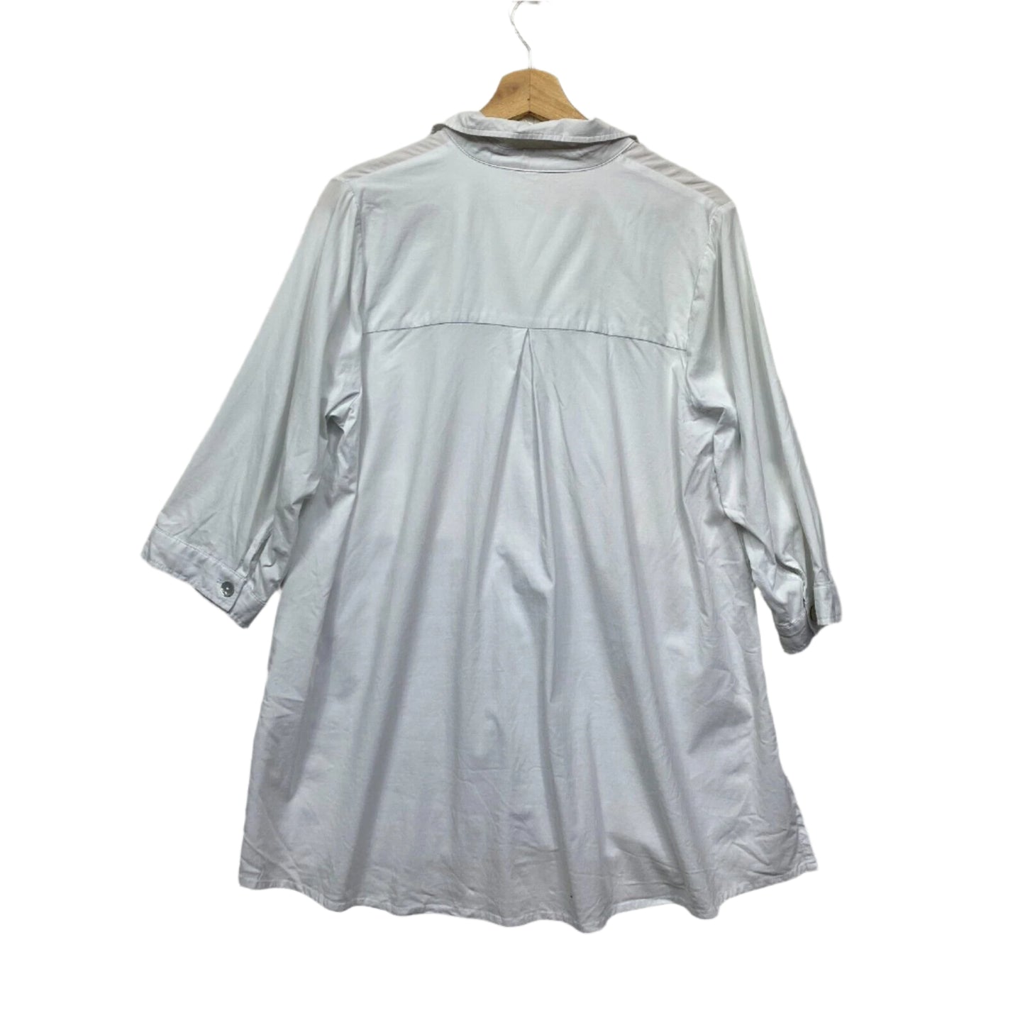 Virtuelle Top Size 12 14 Plus White Long Sleeve Button Up