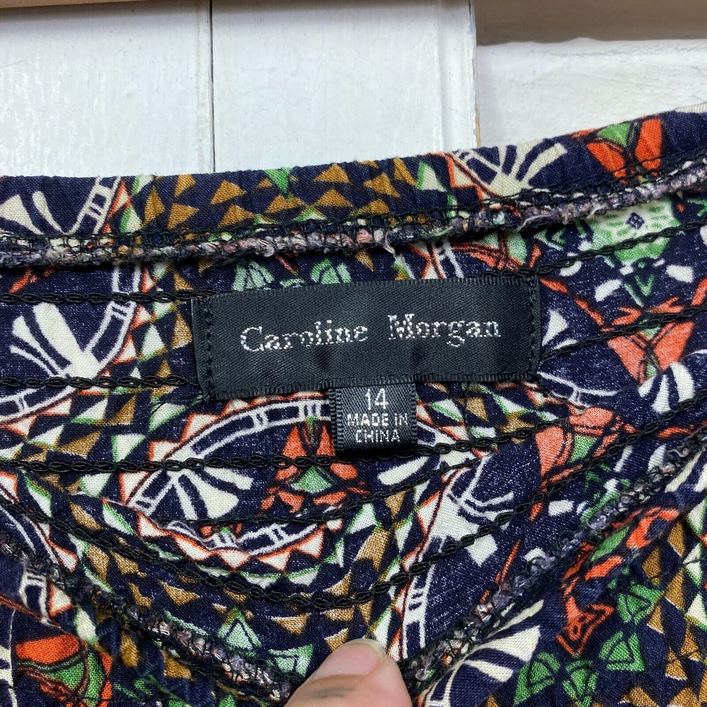 Caroline Morgan Pants Size 14 Boho Multicoloured Preloved