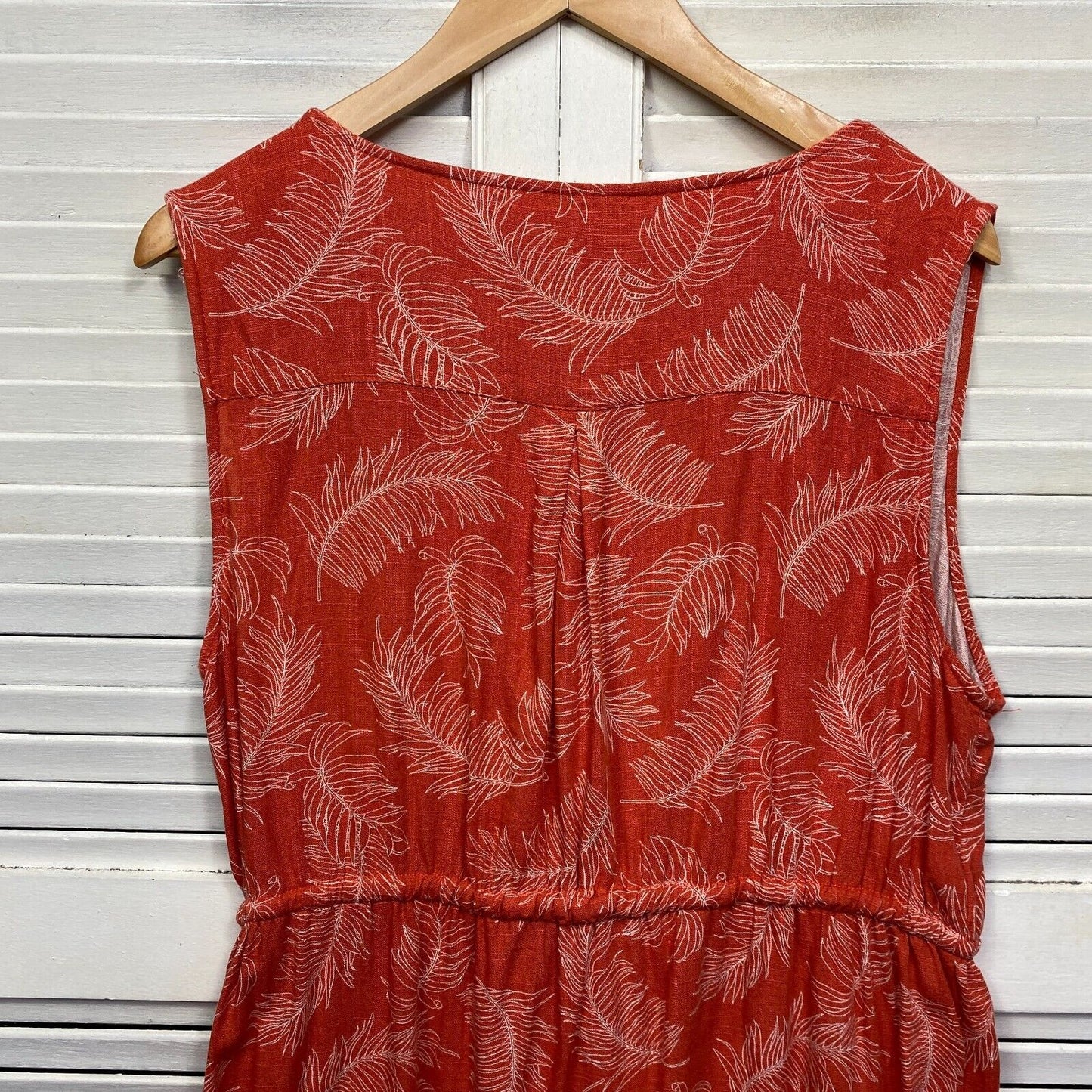 Millers Dress Size 16 Plus Orange Sleeveless Linen Blend Pockets V Neck