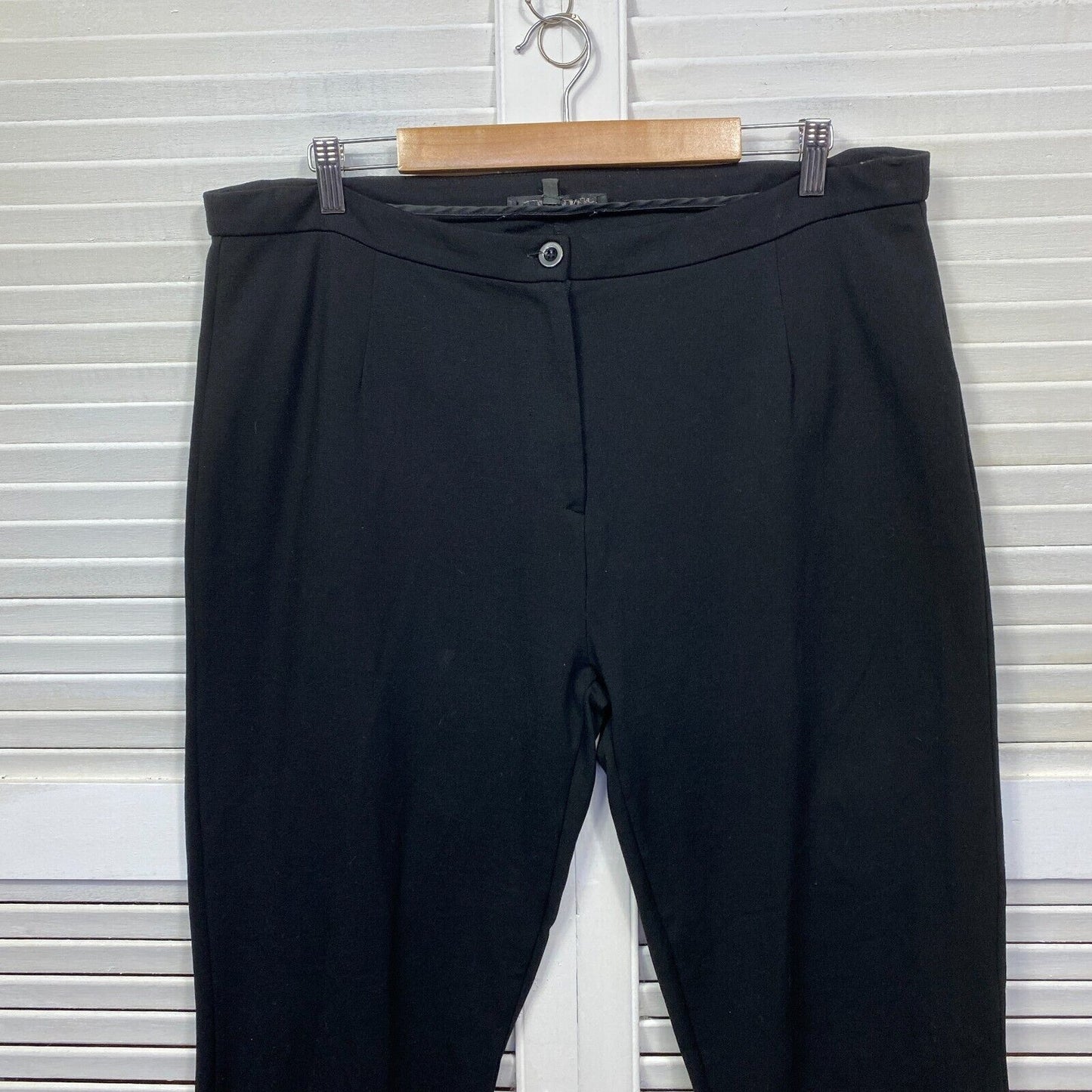 Liz Jordan Pant Size 16 Black Zip Fly Viscose Blend Office