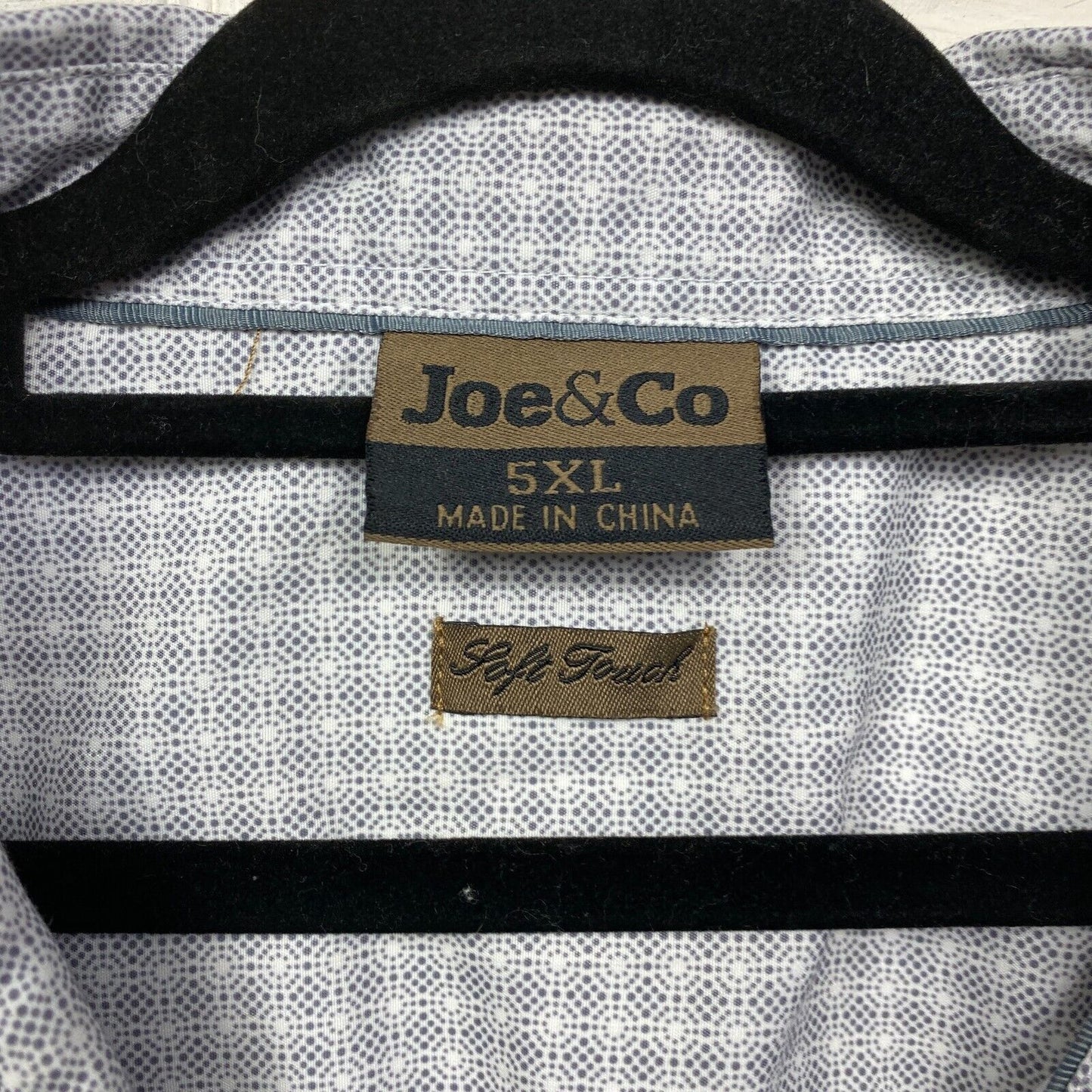 Joe & Co Shirt Mens 5XL Plus Grey Short Sleeve Button Up Soft Touch