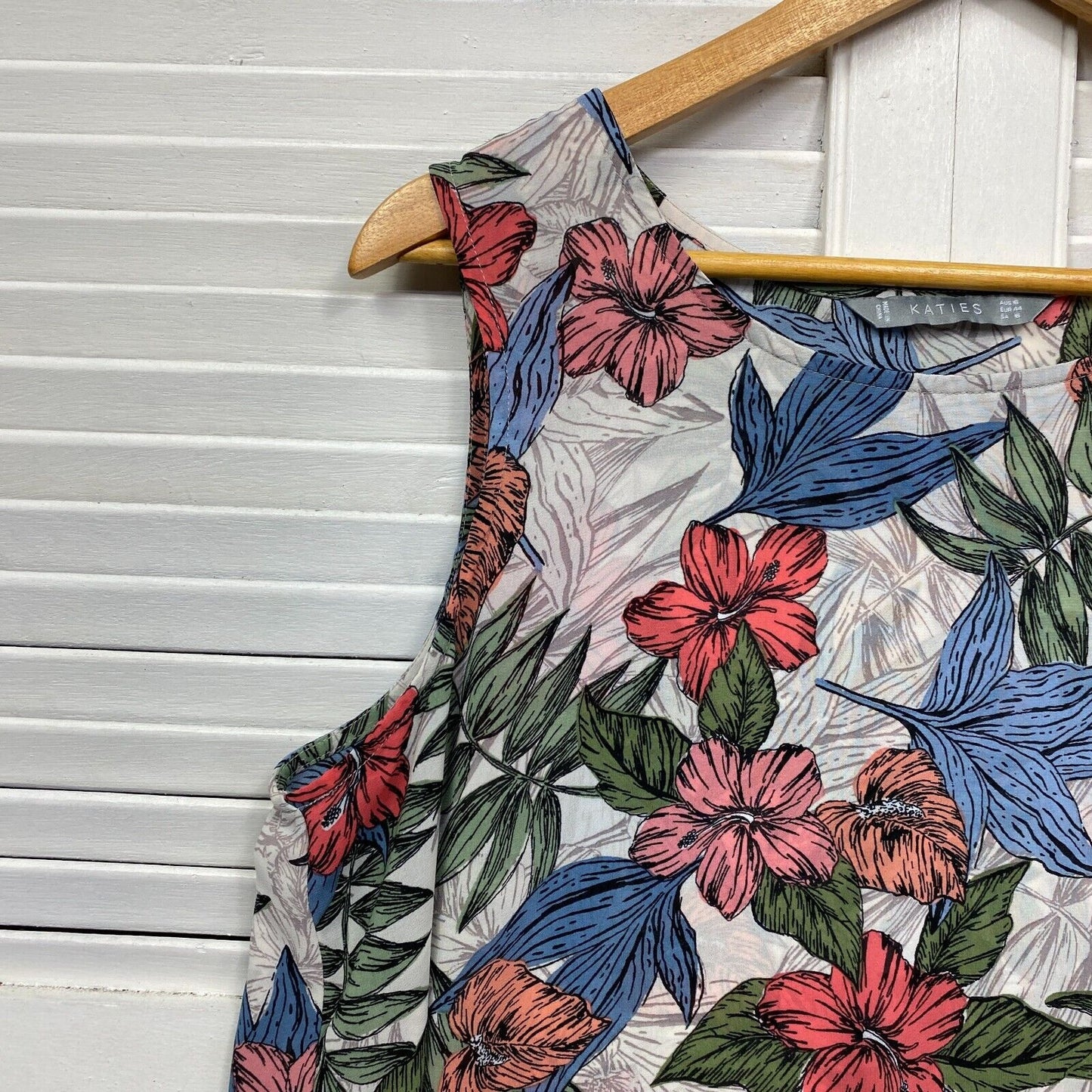 Katies Top Size 16 Floral Sleeveless Multicoloured Preloved