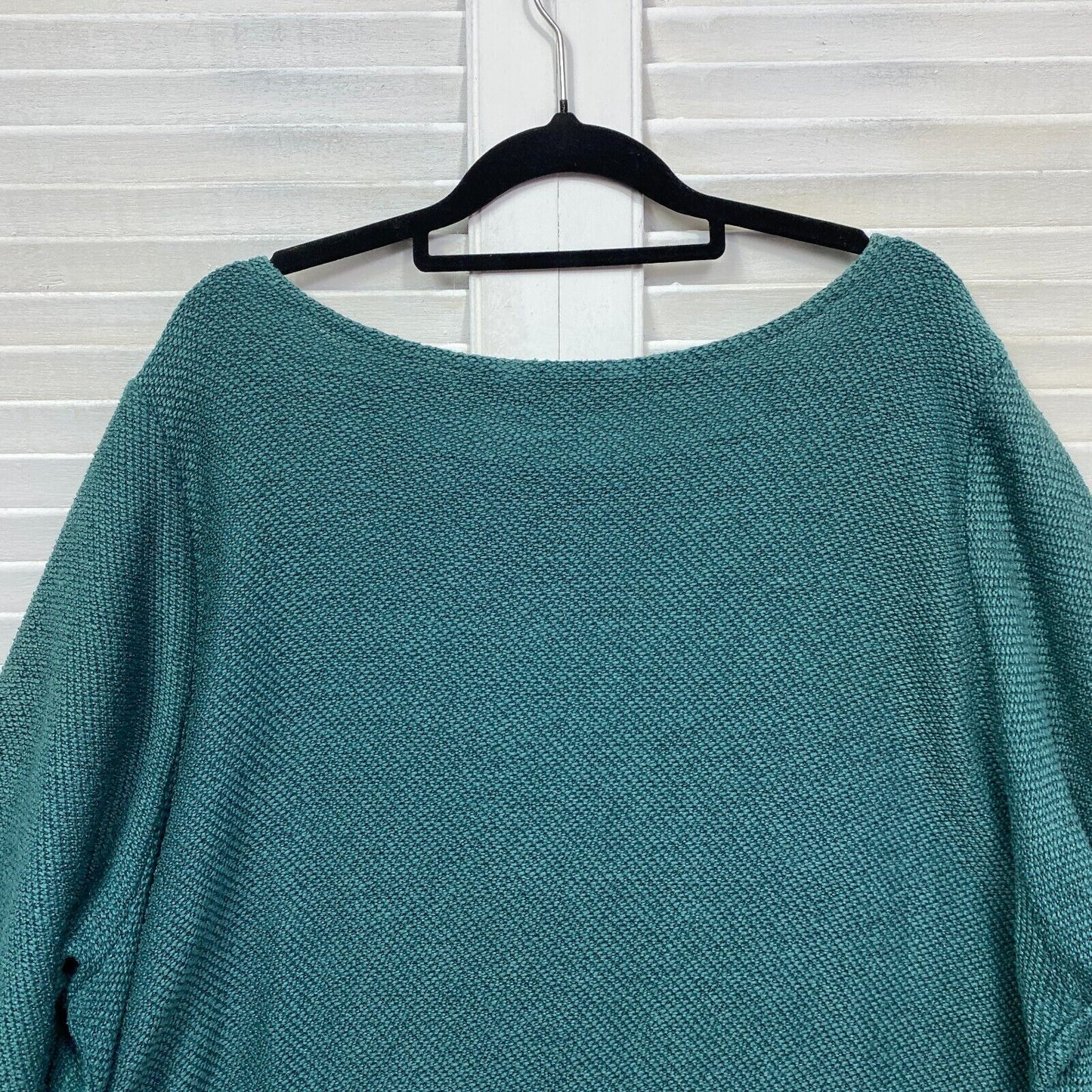 Belle Curve Top Size 24 Plus Green Long Sleeve Cotton Blend Textured