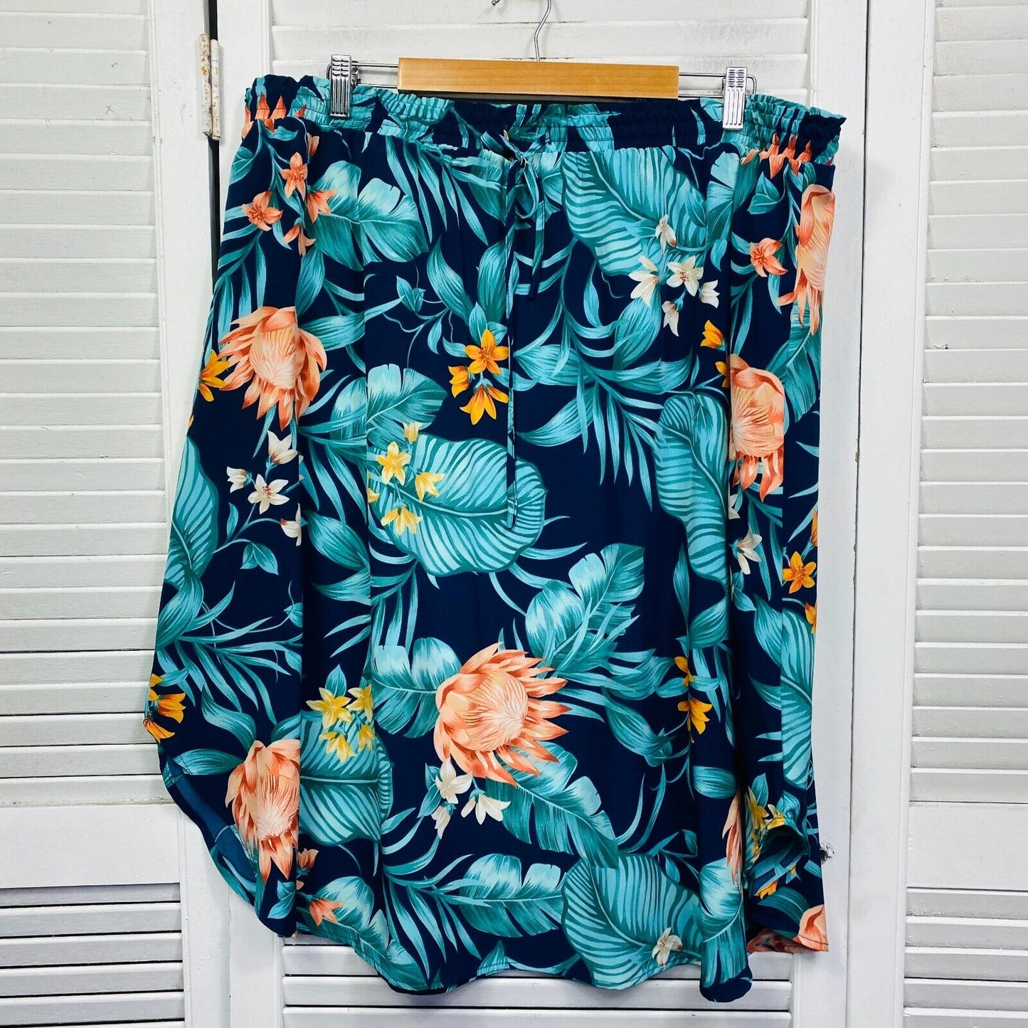 You + All Skirt Size 20 Plus Elastic Waist Floral Print Multicoloured