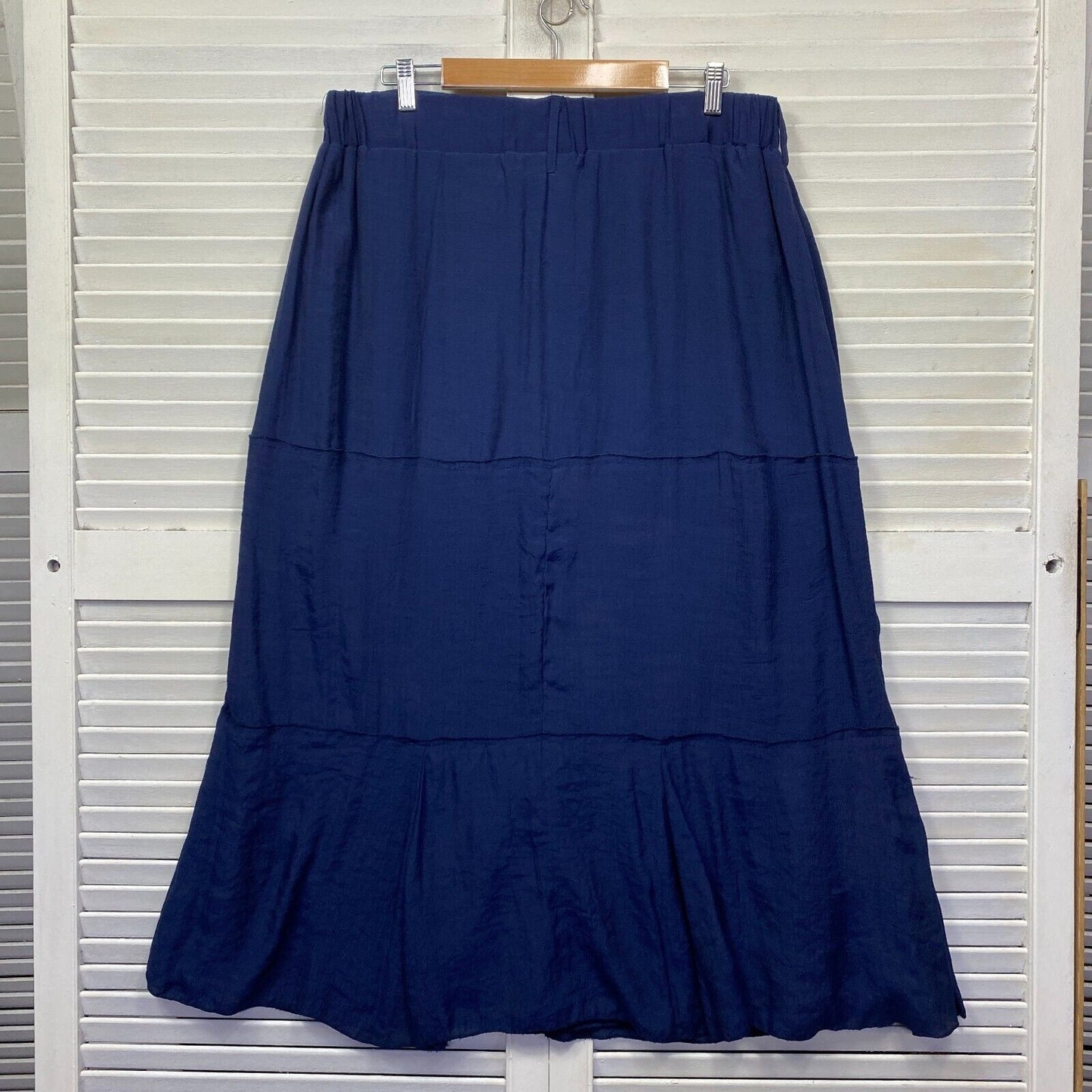 Millers Maxi Skirt Size Large Blue Navy Elastic Waist Long Viscose