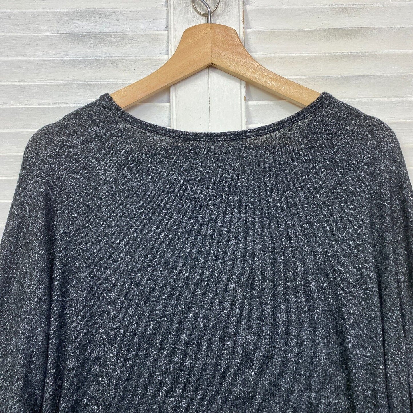 Betty Basics Top Size 14 Plus Grey Long Sleeve Casual Asymmetric