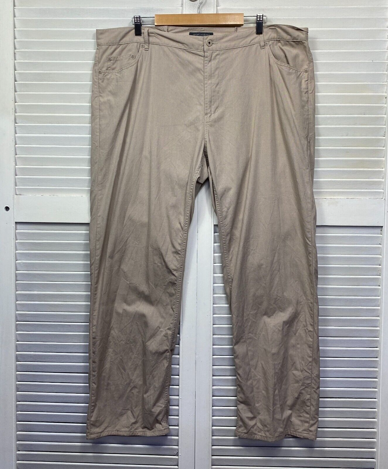 Sportscraft Pants Mens 42 / 107 Plus Beige Pockets Casual Cotton Big Tall Preloved