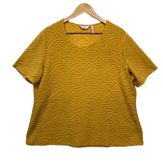 Millers Top 20 Plus Mustard Yellow Textured Short Sleeve Preloved