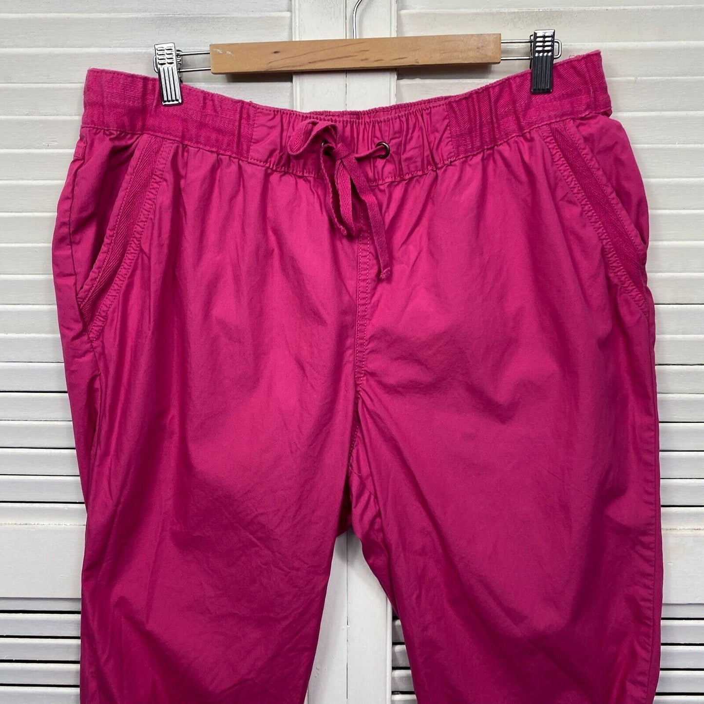 Autograph Pants Size 14 Pink Drawstring Pockets Cropped 3/4 Length Cotton