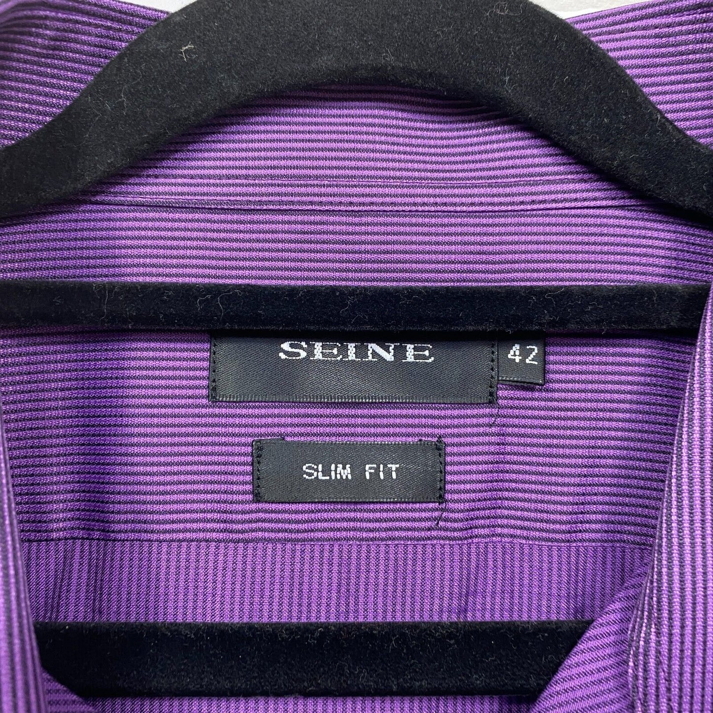 Seine Purple Shirt Mens Size 42 Slim Fit Long Sleeve