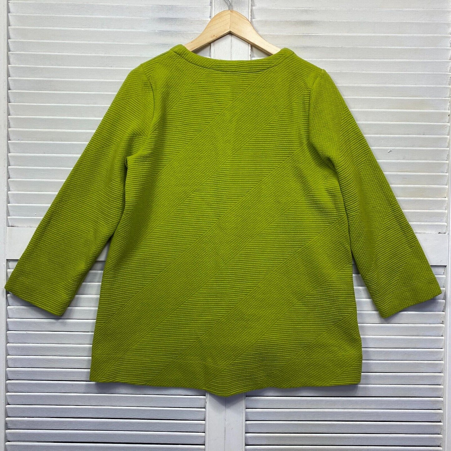 Virtuelle Top Size 14 XXS Plus Green Long Sleeve Cotton Blend