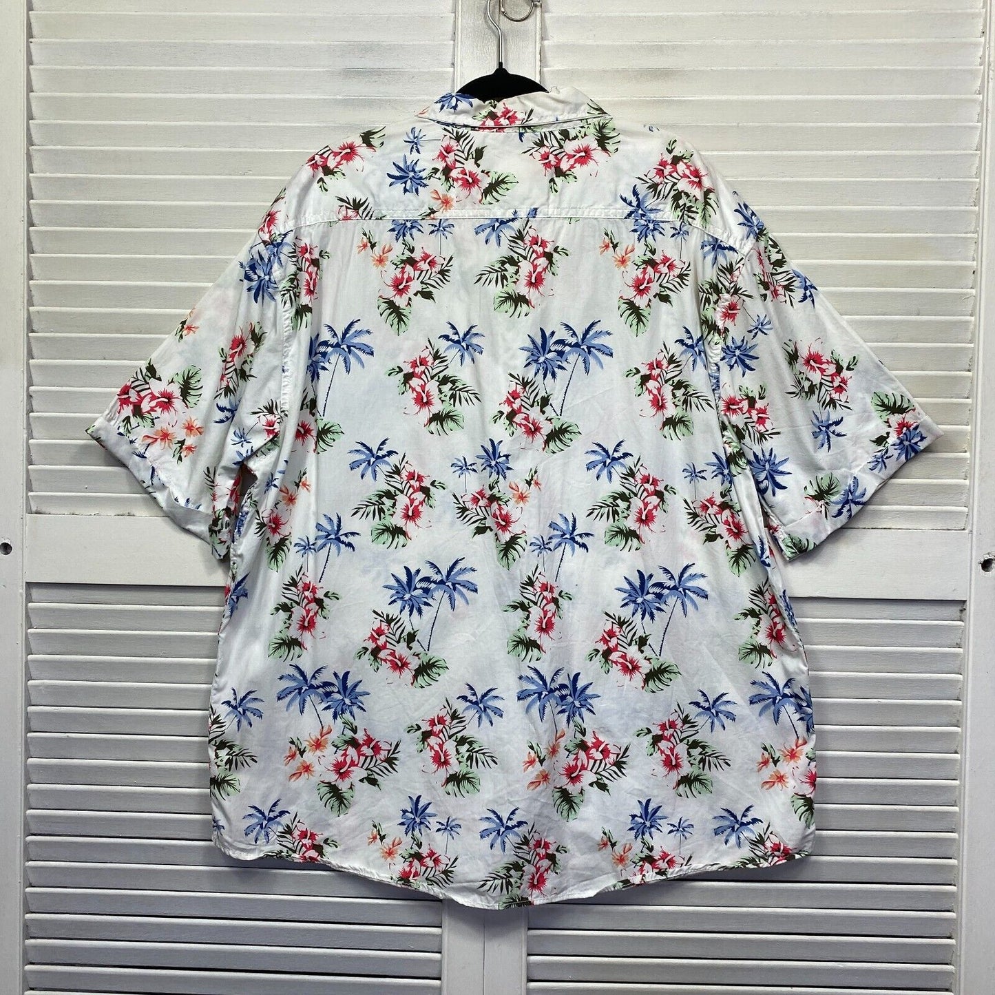 Insitu Shirt 3XL Plus White Floral Short Sleeve Tropical Holiday Cruise