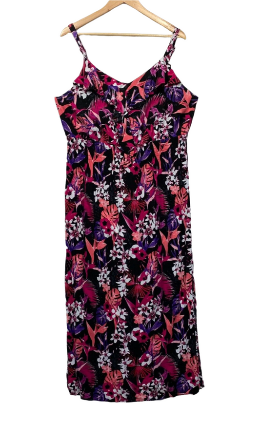 Alexia Dress Size 18 Plus Black Floral Sleeveless Adjustable Straps