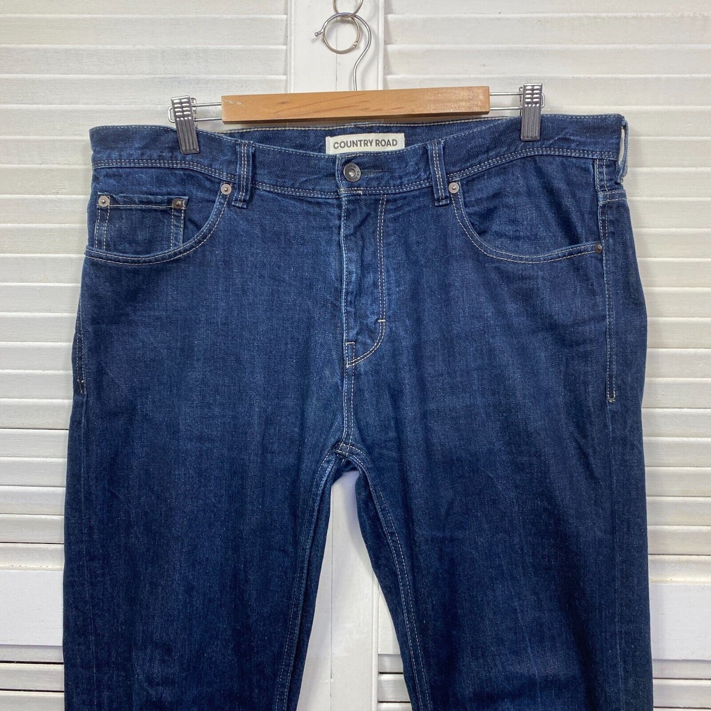 Country Road Jeans Mens Size 36 x 32 Blue Straight Leg 100% Cotton Pockets