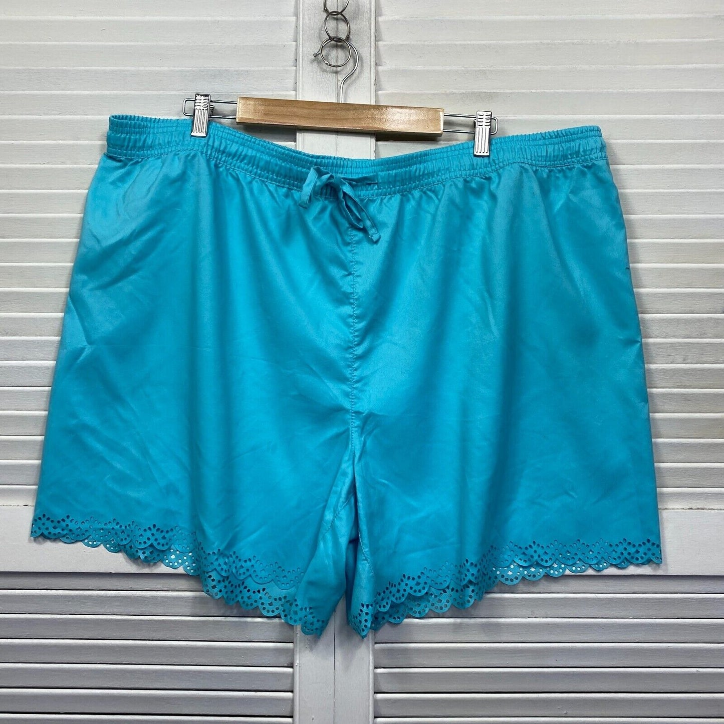 Edited Swim Shorts Size 26 Plus Blue Drawstring Waist Ladies Beach Surf