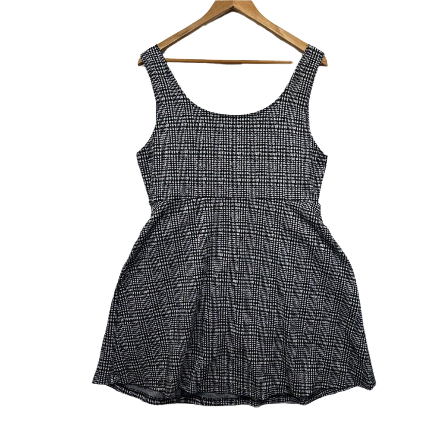 CCX City Chic Dress Size 14 XS Plus Grey Sleeveless Check