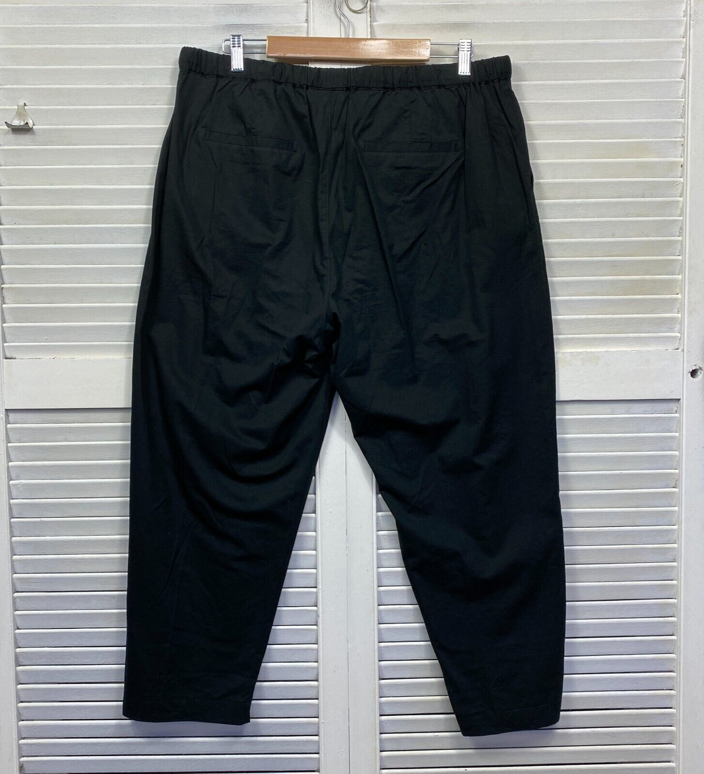 Suzanne Grae Pants Size XL Plus Black Drawstring Waist Pockets Cotton Viscose