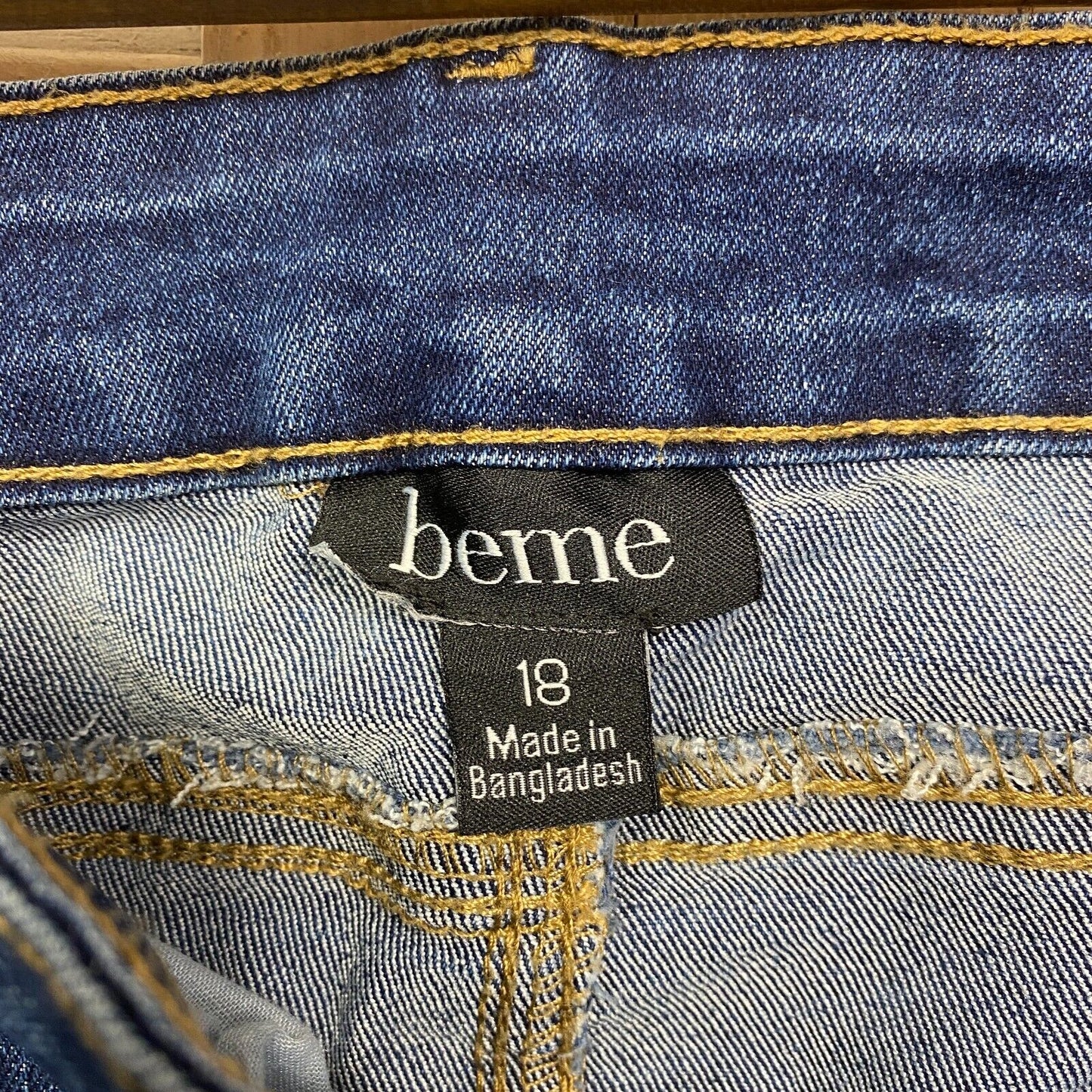 beme Jeans Size 18 Plus Pull On Denim Straight Leg Pockets