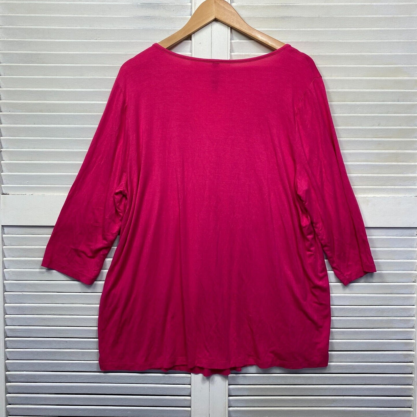 Taking Shape Top Size 16 Plus Pink Long Sleeve Pleated