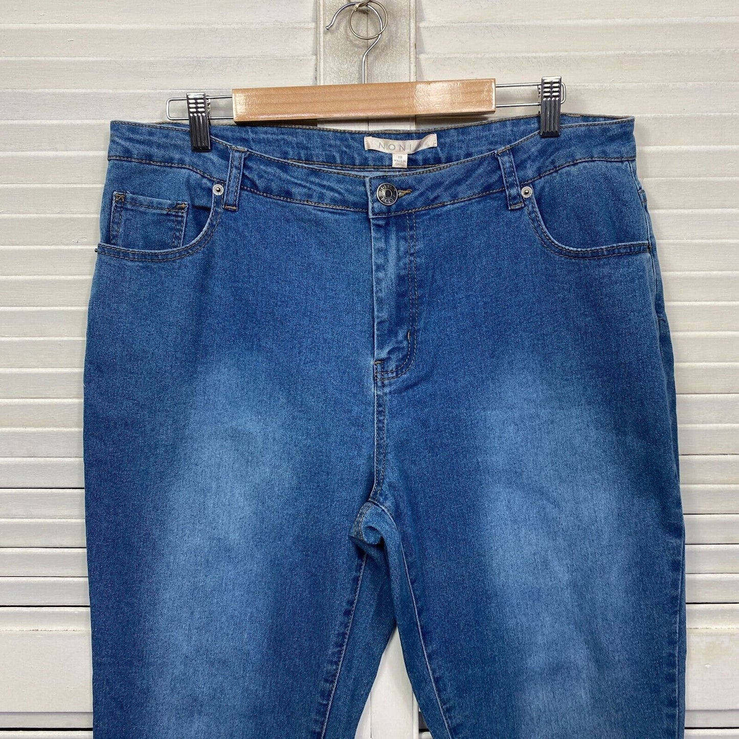 Noni B Jeans Pants Size 18 Plus Blue Denim Natalia Straight Leg New