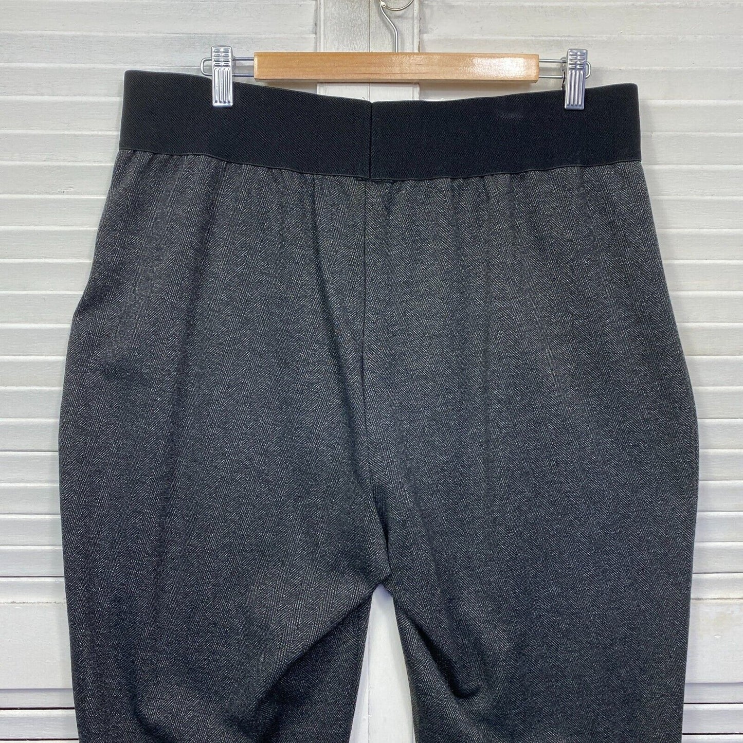 beme Pants Size 18 Plus Grey Straight Leg Pull On Viscose Blend Elastic Waist