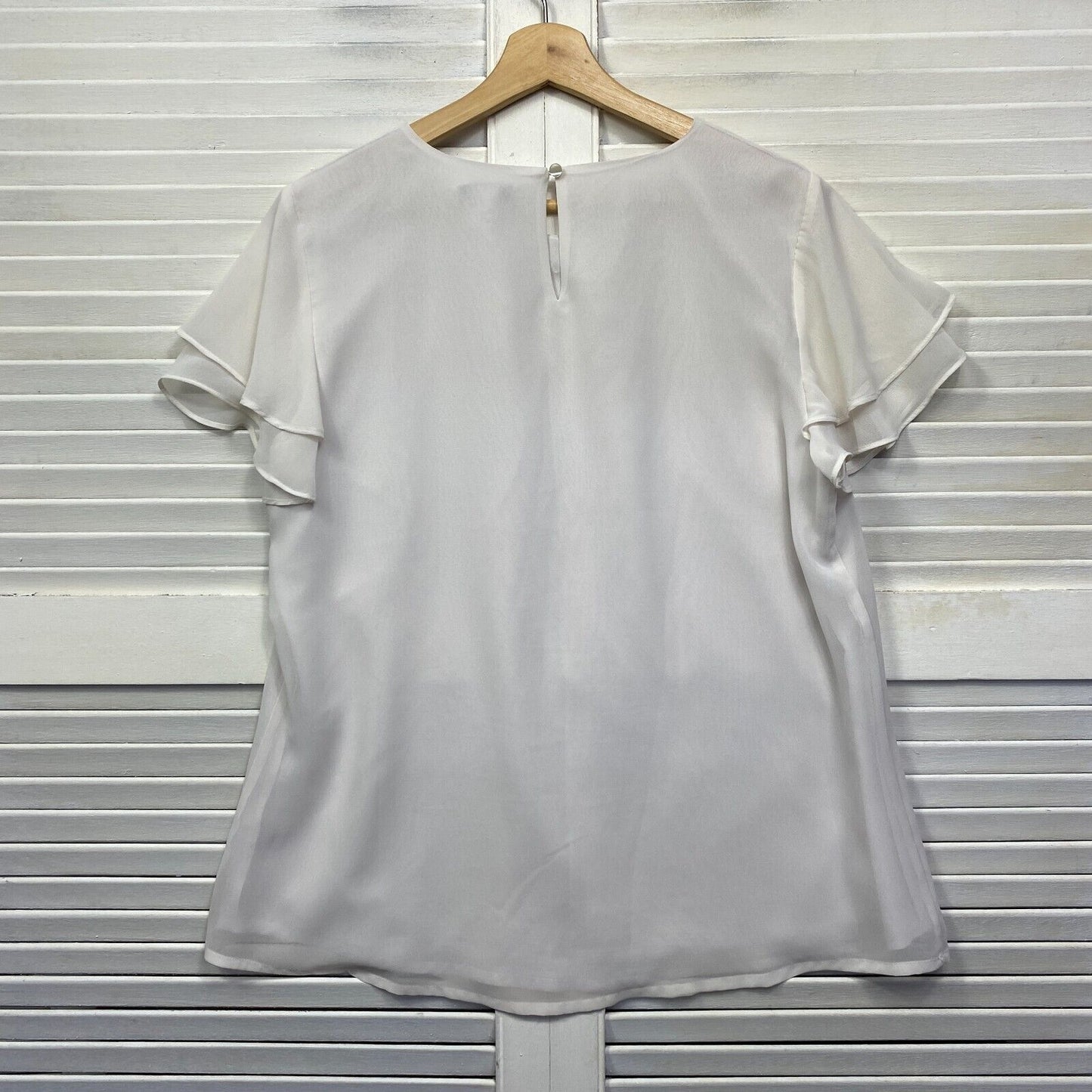 Preview Size 16 Short Sleeve Cream Office Short Sleeve