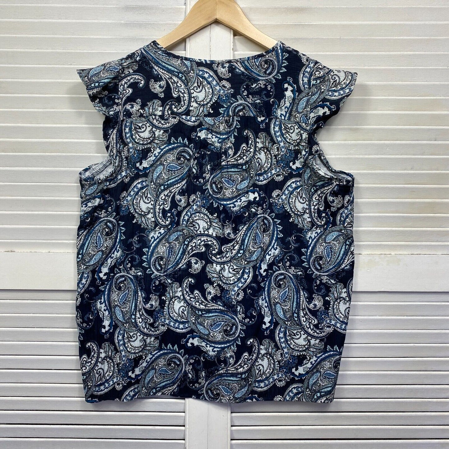 Target Top Size 16 Plus Blue Paisley Print Sleeveless Viscose Blend