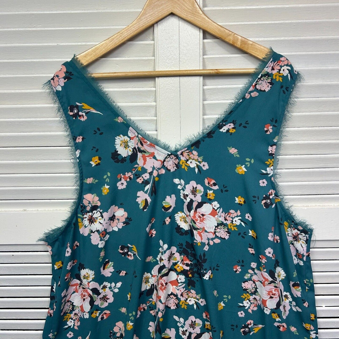 Torrid Top Size 22 24 Plus (3) Teal Floral Sleeveless