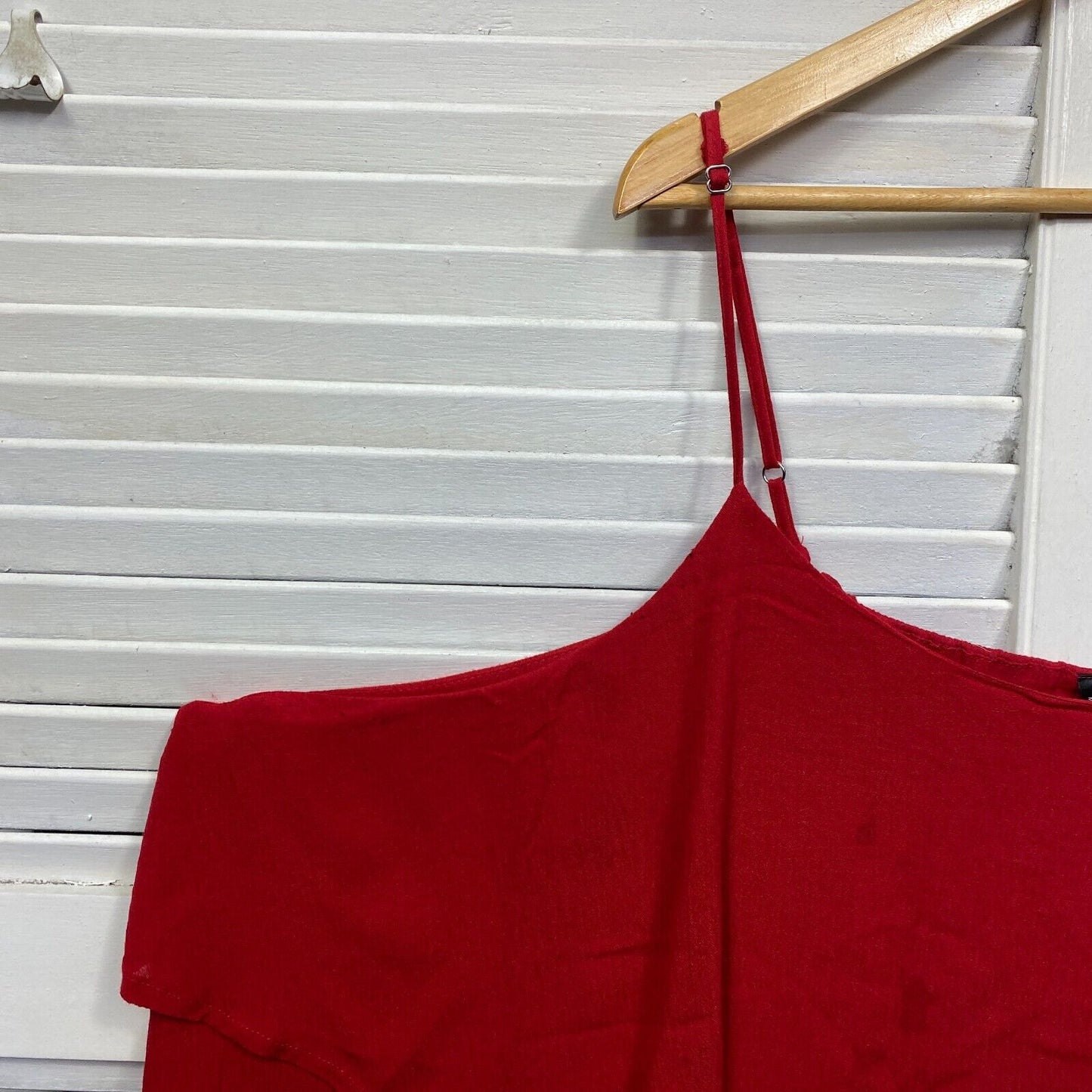 Edited Top Size 26 Plus Red Sleeveless Casual Viscose Adjustable Straps