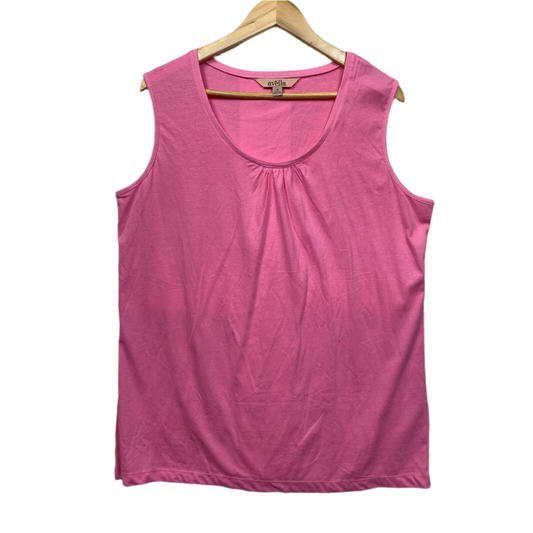 Avella Plus Size Top Size 18 Pink Sleeveless Tank Casual