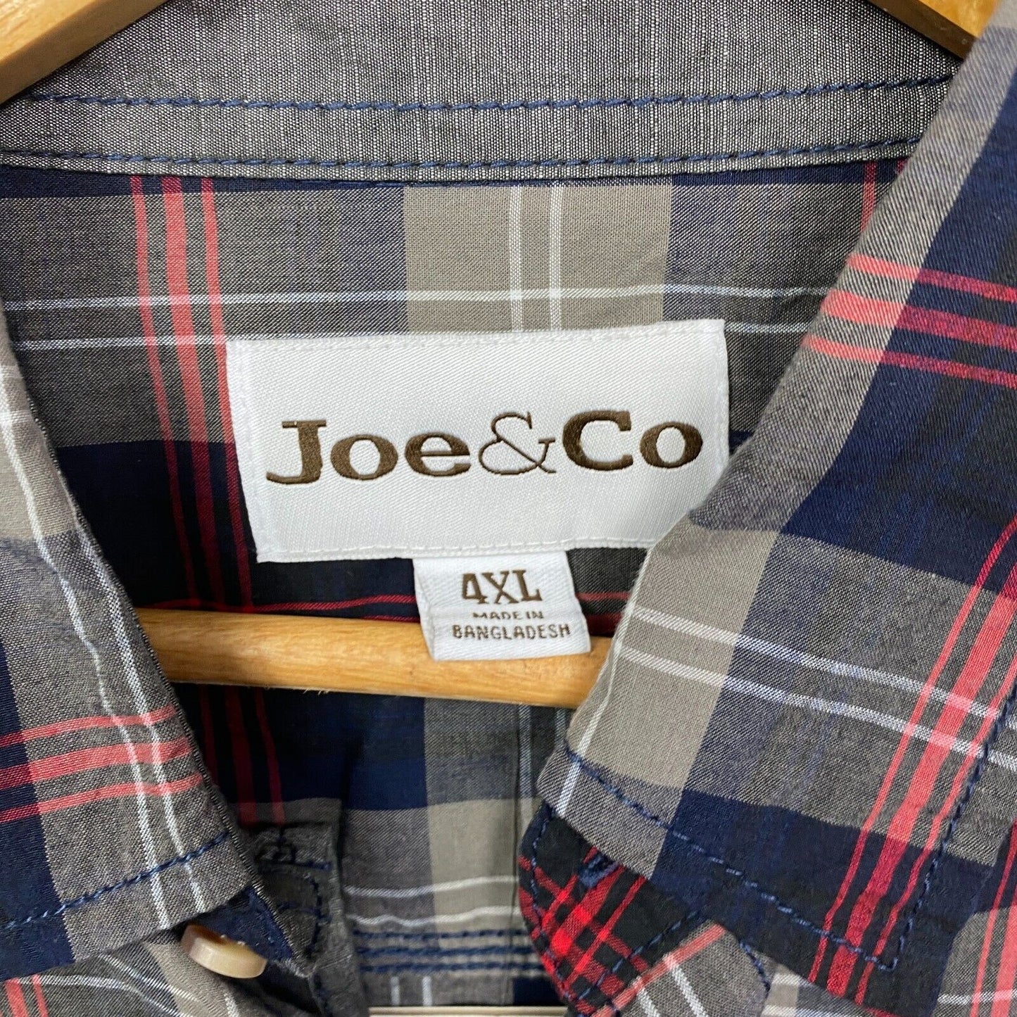 Joe & Co Shirt Mens 4XL Plus Black Check Long Sleeve Button Up Big & Tall New