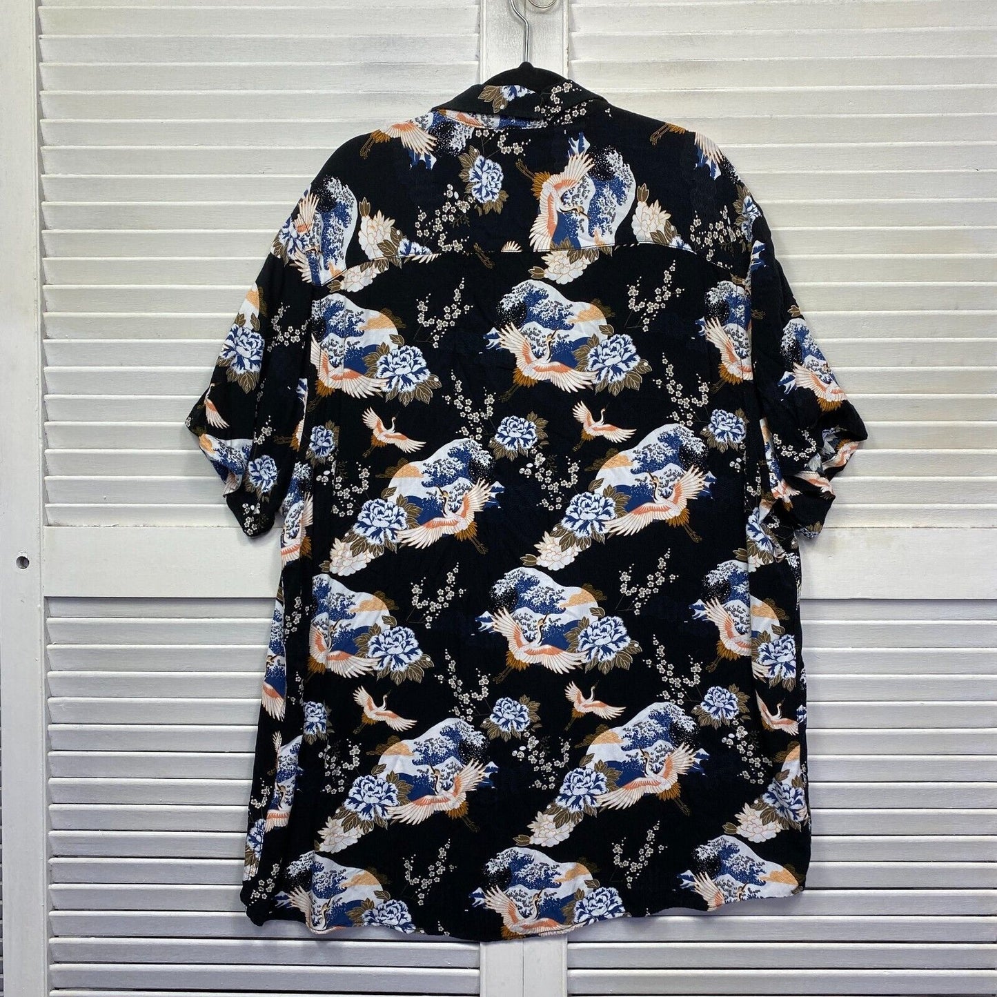 All Good Mens Shirt Size 3XL Plus Floral Tropical Button Up Short Sleeve Viscose Preloved