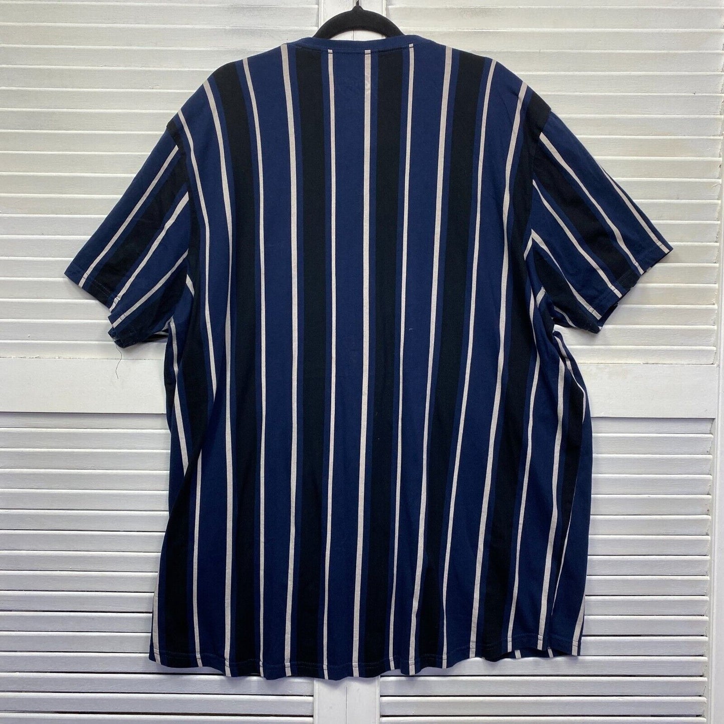 Johnny Bigg TShirt Mens 3XL Longline Tee Blue Striped Preloved